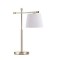 TABLE LAMP,  WITH  WHITE  TC SHADE, METAL- TC FABRIC, WHITE-BRASS, 18x54,5cm 757-10043