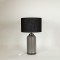 TABLE LAMP, WITH  LINEN  SHADE, METAL-GLASS, SILVER- BLACK, 53x30cm 757-10048