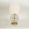 TABLE LAMP, WITH  LINEN  SHADE, METAL, GOLD-BEIGE, 46x20cm 757-10053