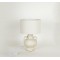 TABLE LAMP, WITH  LINEN  SHADE, ANTIQUE CERAMIC, JUG SHAPE, ECRU- BEIGE, 38x25cm 757-10061