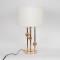 TABLE LAMP,  WITH  LINEN SHADE,  METAL,  GOLD-BEIGE, 30x52.5cm 757-10067