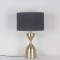 TABLE LAMP,  WITH  LINEN  SHADE, METAL, GOLD-BLACK, 28x46cm 757-10079