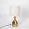TABLE LAMP,  WITH  LINEN  SHADE, METAL, GOLD-ECRU, 20x37.5cm 757-10082