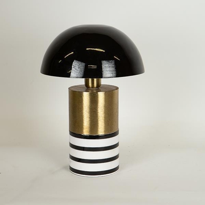 TABLE LAMP, METALIC, BLACK-GOLD, 26x26x38cm 757-10090