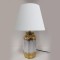 TABLE LAMP, WITH  LINEN  SHADE, CERAMIC, WHITE-GOLD, 25x25x40cm 757-10098