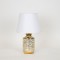 TABLE LAMP, WITH  LINEN  SHADE, CERAMIC, WHITE-GOLD, 23x23x36cm 757-10100