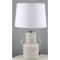 TABLE LAMP, WITH  LINEN  SHADE, CERAMIC, WHITE- ECRU, 22x22x41cm 757-10107