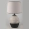 TABLE LAMP, WITH  LINEN  SHADE, CERAMIC, WHITE-GOLD, 25x25x40cm 757-10114