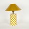 TABLE LAMP, METAL, ENAMEL SHADE, YELLOW-WHITE, 31x31x39cm 757-10115