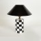 TABLE LAMP, METAL, ENAMEL SHADE, RED-WHITE, 29,5x29,5x33cm 757-10116