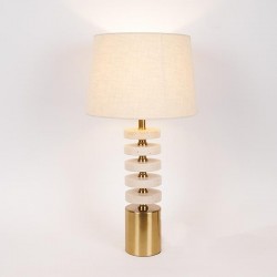 TABLE LAMP, METALIC, GOLD AND WHITE, 30x58cm 757-10122
