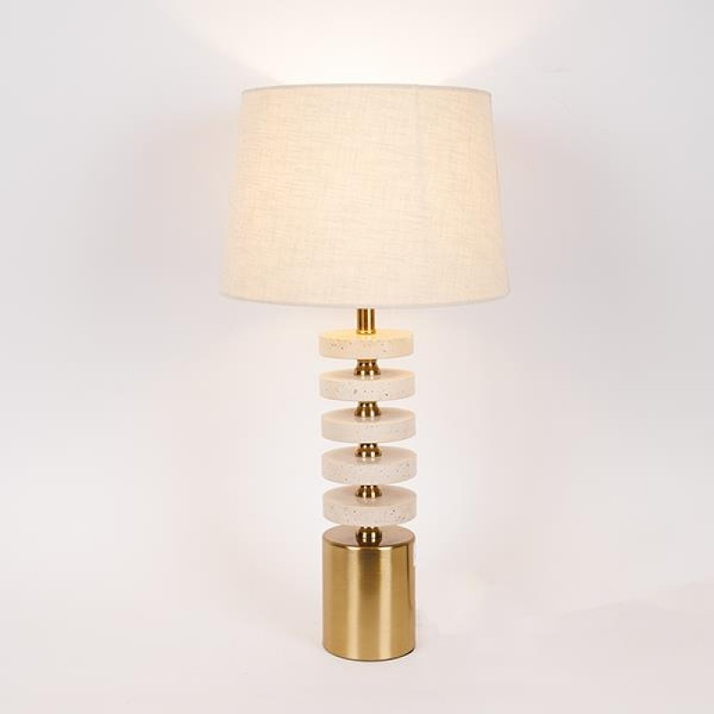TABLE LAMP, METALIC, GOLD AND WHITE, 30x58cm 757-10122