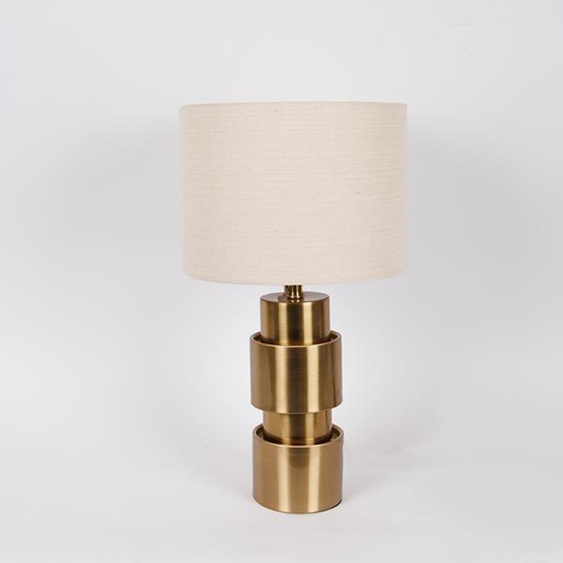 TABLE LAMP, METALIC, GOLD AND WHITE, 28x50cm 757-10125
