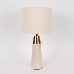 TABLE LAMP, METALIC, GOLD AND WHITE, 25x52cm 757-10128