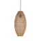 PENDANT LAMP,  WITH RATTAN SHADE, METAL-RATTAN,  BLACK-LIGHT BROWN, 120 cm SHADE:26x53.5cm 757-12020