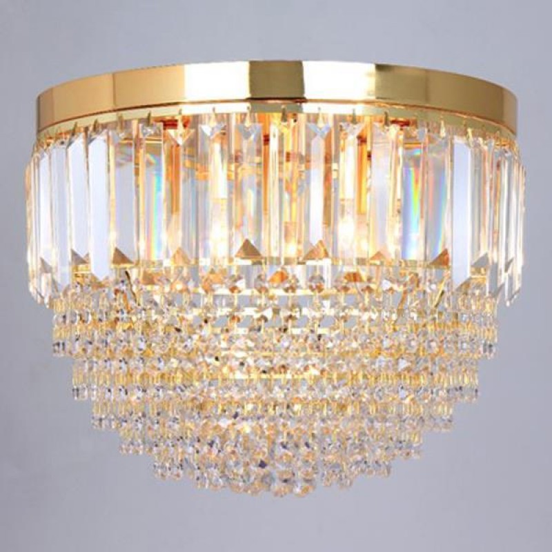 CHANDELIER, WITH CRYSTALS, GOLD,  40X32cm 757-12024