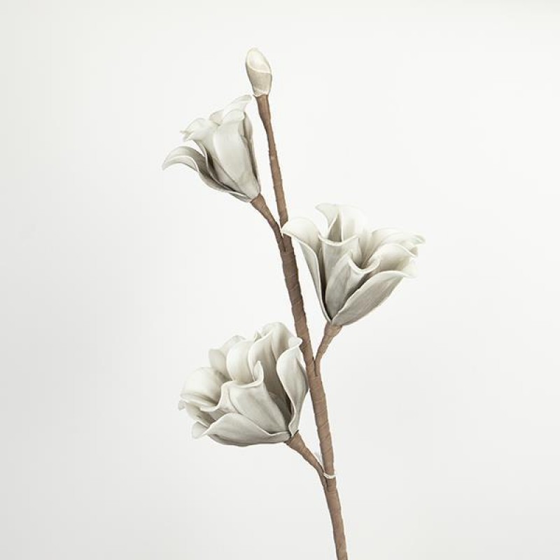 FLOWER/BRANCH, FOAM,LIGHT GREY-WHITE, 88cm 758-12040