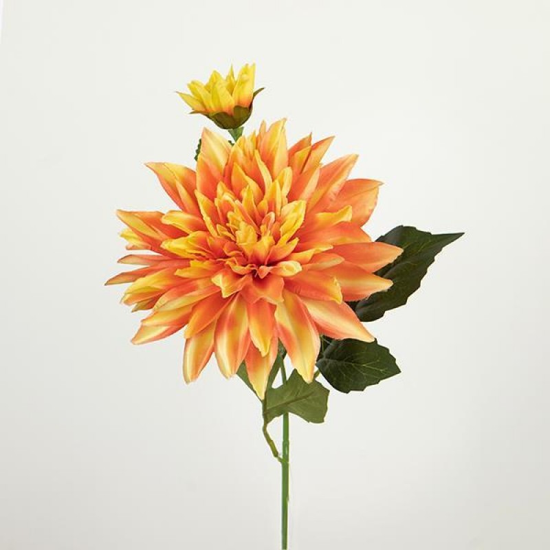 FLOWER/BRANCH, DAHLIA, ORANGE, 69cm 758-12091