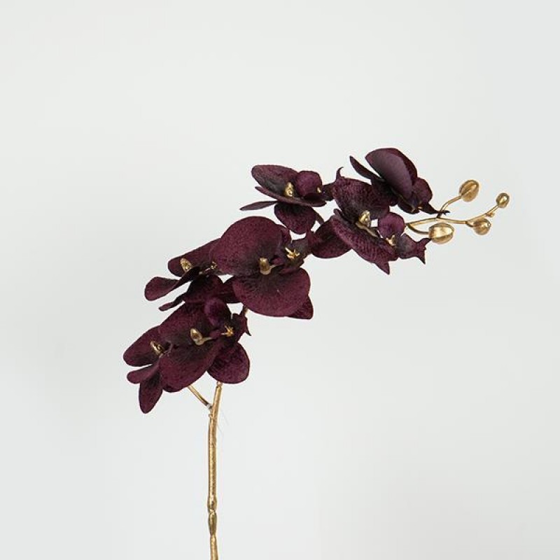 FLOWER, ORCHID, GOLD- DARK PURPLE,  75cm 758-12106