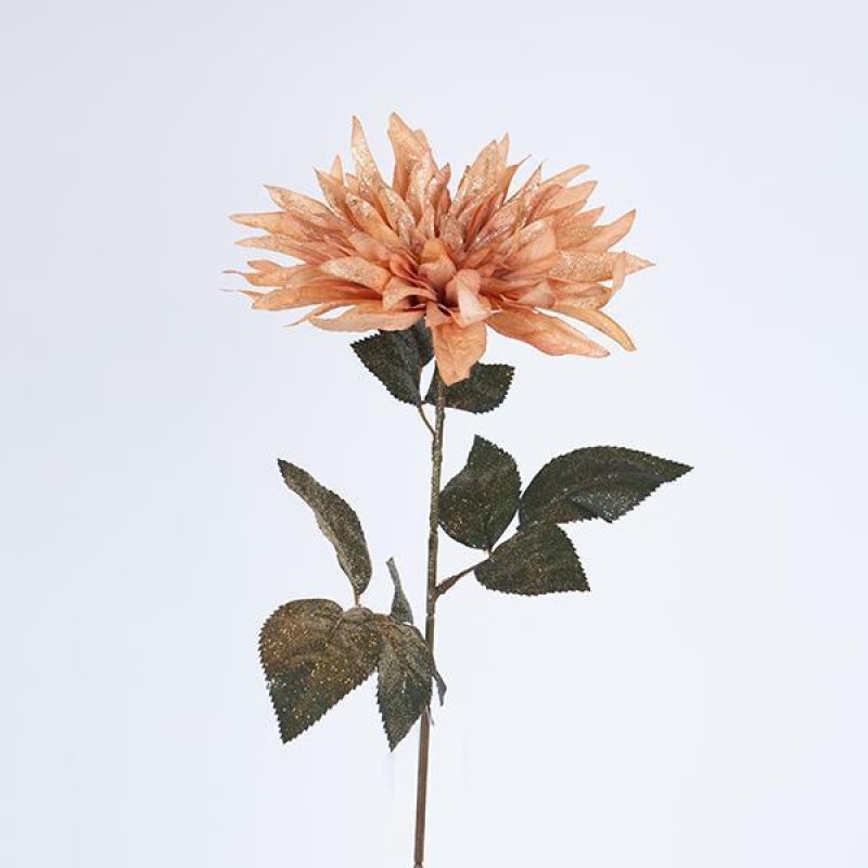 FLOWER, DAHLIA, ORANGE WITH  GLIΤΤΕR,  64cm 758-12138