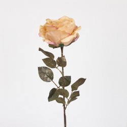 FLOWER ROSE , LIGHT YELLOW WITH GLITTER, 65cm 758-12142 FLOWER ROSE , LIGHT YELLOW WITH GLITTER, 65cm 758-12142