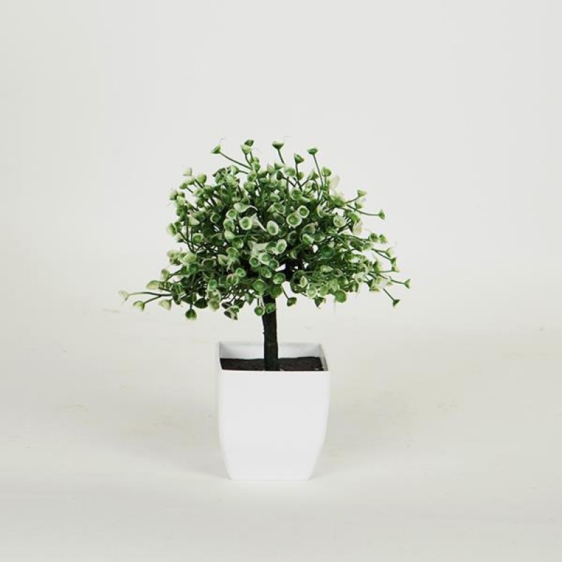 PLANT IN A POT, PLASTIC, WHITE,18cm 758-14024