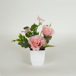 MIX FLOWERS IN A POT, WHITE-PINK, 17cm 758-14055 MIX FLOWERS IN A POT, WHITE-PINK, 17cm 758-14055