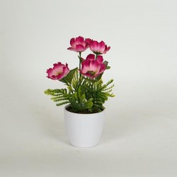 POPPY FLOWER IN A POT, PINK, 18cm 758-14056 POPPY FLOWER IN A POT, PINK, 18cm 758-14056