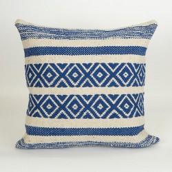 CUSHION, WITH FILLER, COTTON- WOVEN WHITE- BLUE, 45x45cm 759-10021 CUSHION, WITH FILLER, COTTON- WOVEN WHITE- BLUE, 45x45cm 759-10021