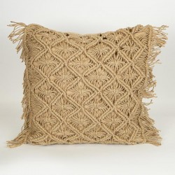 CUSHION, WITH FILLER, JUTE WITH FRINGES, NATURAL, 45x45cm 759-10023 CUSHION, WITH FILLER, JUTE WITH FRINGES, NATURAL, 45x45cm 759-10023