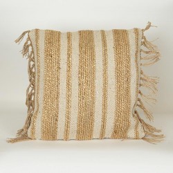CUSHION, WITH FILLER, JUTE WITH FRINGES, NATURAL-BEIGE, 45x45cm 759-10026 CUSHION, WITH FILLER, JUTE WITH FRINGES, NATURAL-BEIGE, 45x45cm 759-10026