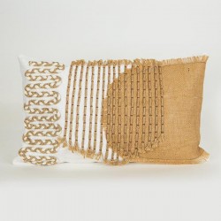CUSHION, WITH FILLER, COTTON-JUTE WITH FRINGES, WHITE- NATURAL, 30x50cm 759-10028 CUSHION, WITH FILLER, COTTON-JUTE WITH FRINGES, WHITE- NATURAL, 30x50cm 759-10028