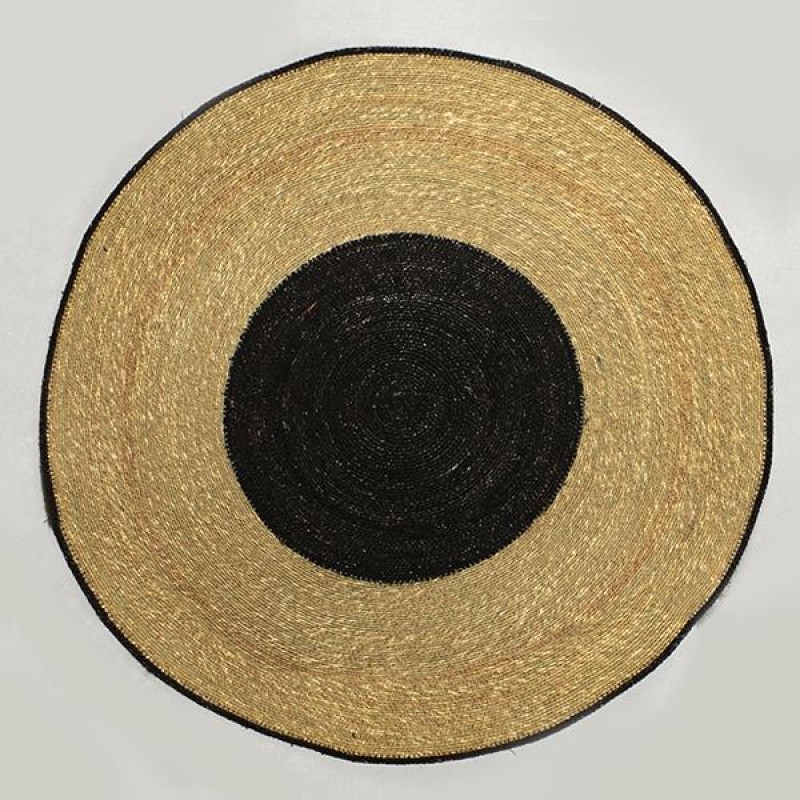 RUG, SEA GRASS,  NATURAL- BLACK,  Φ90cm 759-12010