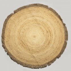 RUG, JUTE WITH FRINGES, NATURAL, 90CM 759-12012