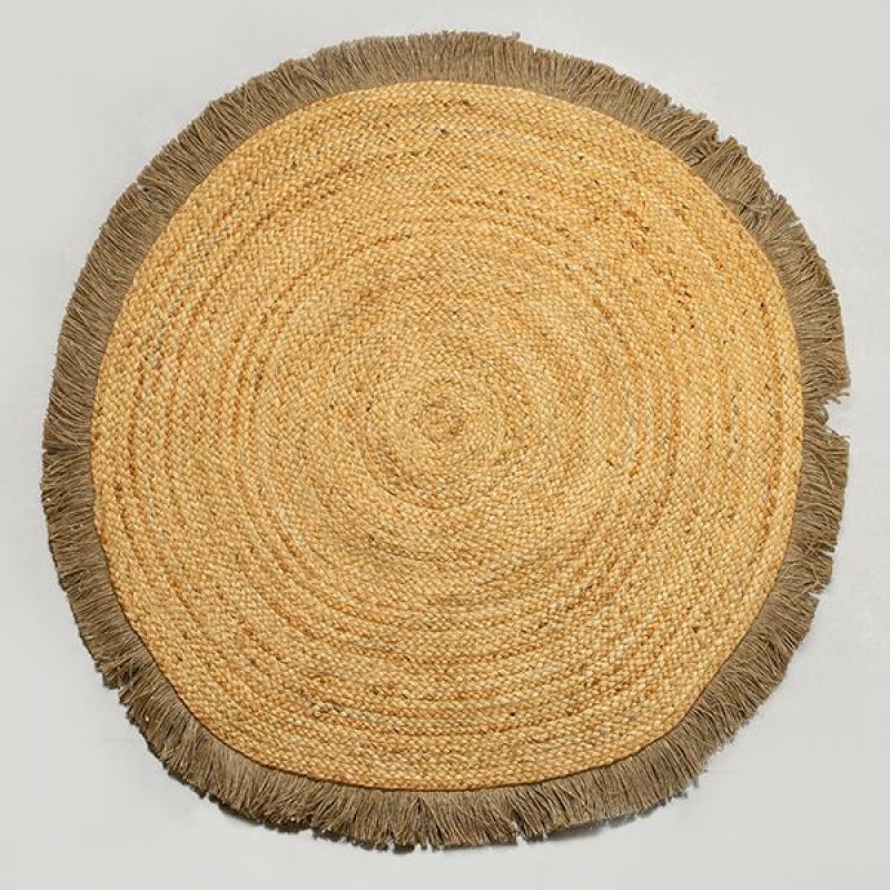 RUG, JUTE WITH FRINGES, NATURAL,  120CM 759-12013