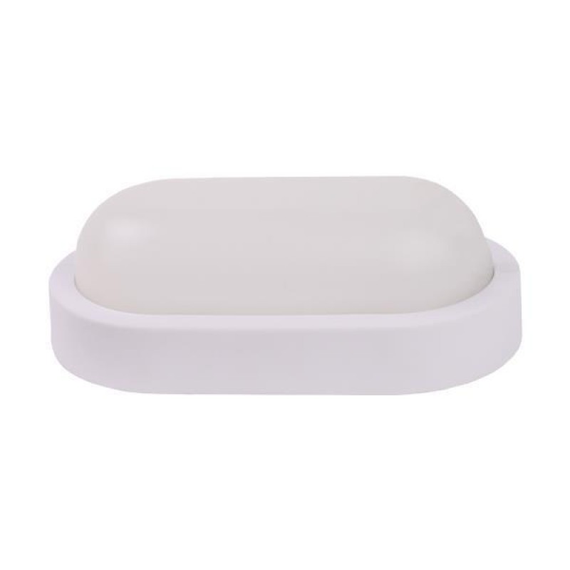 WALL MOUNTED LED LIGHT OVAL 8W 160x90x51 3000K IP54 WHITE PLUS 145-20011