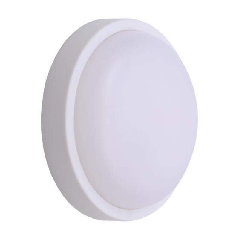 КРЪГЛО СТЕННО LED ТЯЛО 12W 4000K IP54 БЯЛО