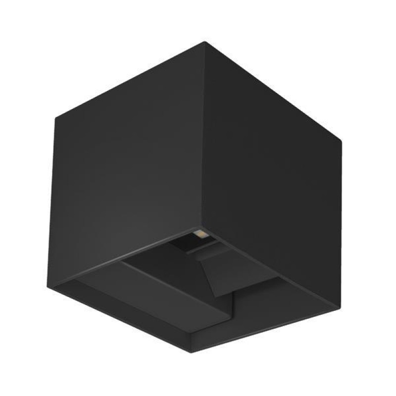 ARTE ILLUMINA WALL LIGHT ALUMINIUM CUBE BLACK 10w  3CCT 100x100x100 mm WITH GLASS DIFUSER 145-20250