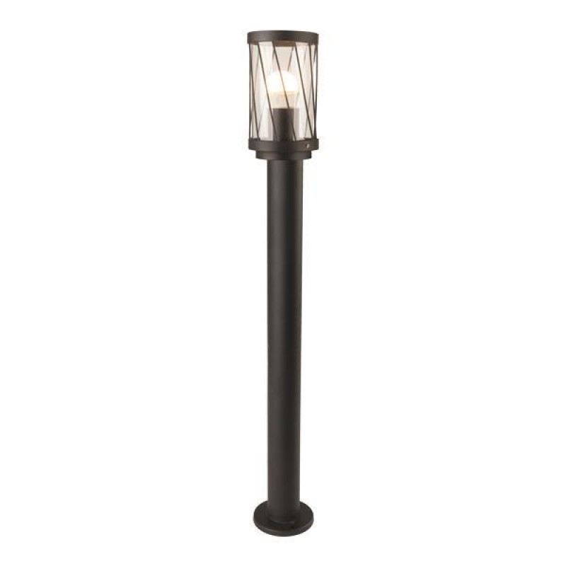 COLUMN LIGHT FLOOR METALLIC GRID PATTERN E27 95x95x500 IP44 BLACK 145-20604
