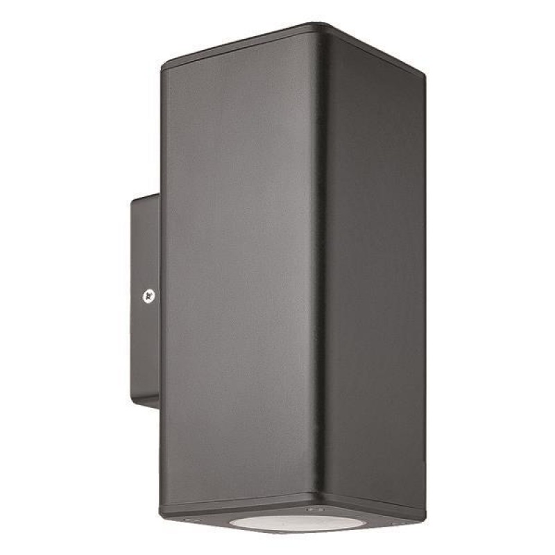 WALL LIGHT SQUARE UP-DOWN PLASTIC GU10 DARK GREY 145-82008