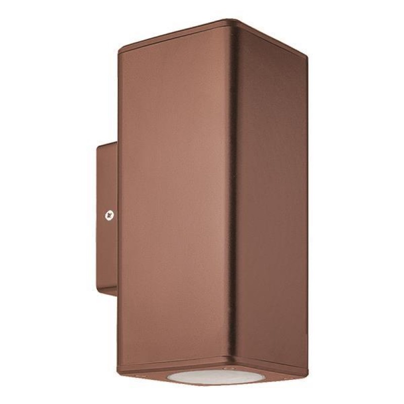 WALL LIGHT SQUARE UP-DOWN PLASTIC GU10 ANTIQUE COPPER 145-82009