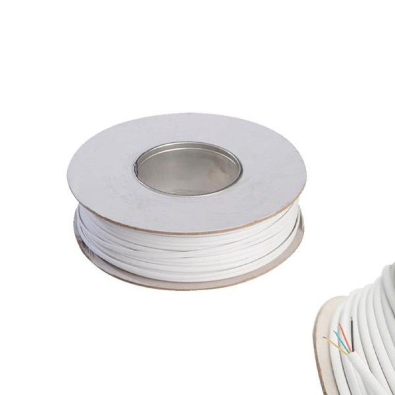 ТЕЛЕФОНЕН КАБЕЛ ПЛОСЪК 2 ЧИФТА БЯЛ RJ11
