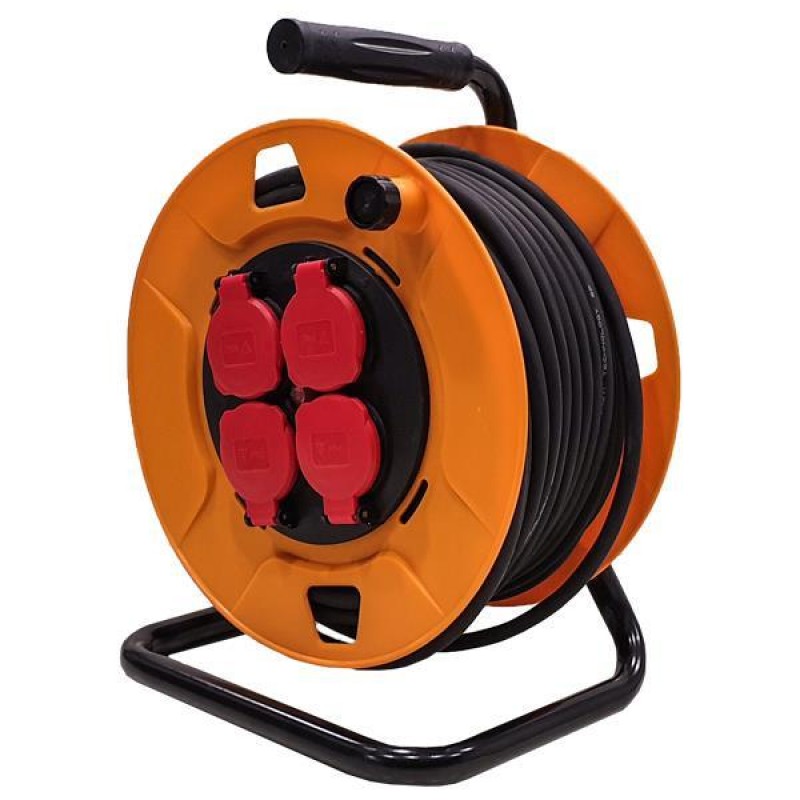 CABLE REEL COIL IP44 3x1.5mm 40m, OVER HEAT PROTECTION & SHUTTER PROTECTION 147-47046