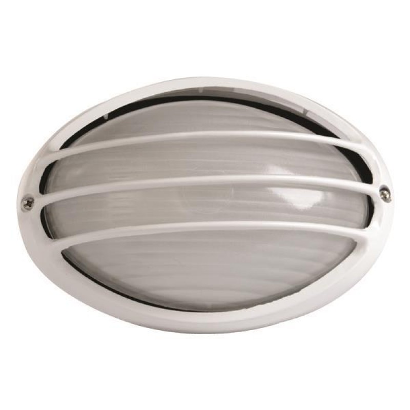 WALL LIGHT OVAL ALUMINUM WHITE WITH GRILLS 147-55063