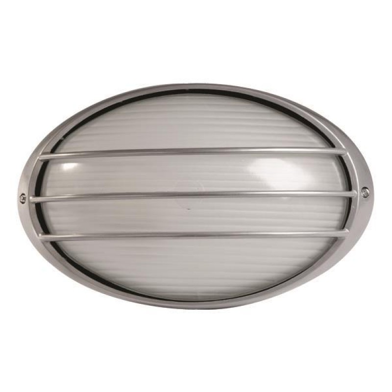 WALL LIGHT OVAL ALUMINUM GREY WITH GRILLS 147-55065