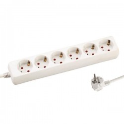РАЗКЛОНИТЕЛ SCHUKO 6 ГНЕЗДА 3М С КАБЕЛ 3X1,5MM И ЗАЩИТА