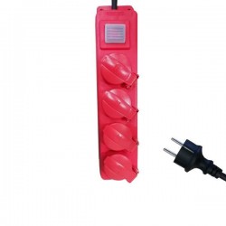 РАЗКЛОНИТЕЛ 4 ГНЕЗДА SCHUKO IP44 1,5М С КЛЮЧ И ЗАЩИТНИ КАПЧЕТА