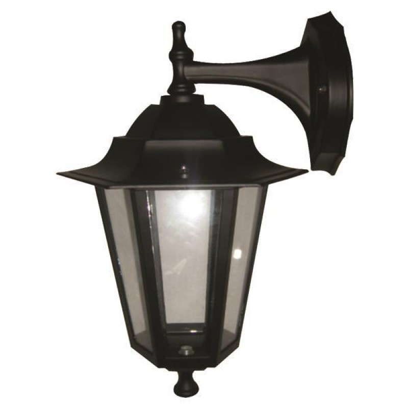 WALL LIGHT HEXAGONAL ALLUMINIUM BLACK DOWN E27 154-55125