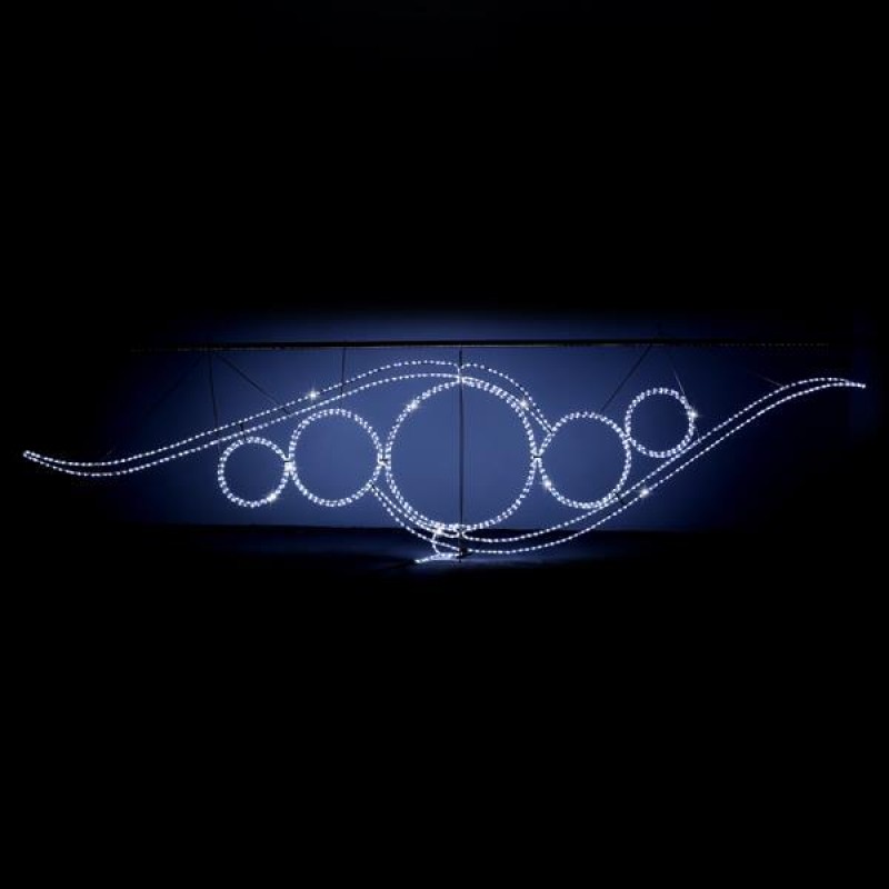 GARLAND WITH LIGHTED RINGS, WHITE3 LED ROPELIGHT, 24m, 400x100cm 600-23040