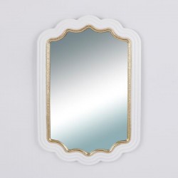 WALL MIRROR, POLYRESIN, WHITE - GOLD, 23.5x34.8x1.5cm 751-12063 WALL MIRROR, POLYRESIN, WHITE - GOLD, 23.5x34.8x1.5cm 751-12063